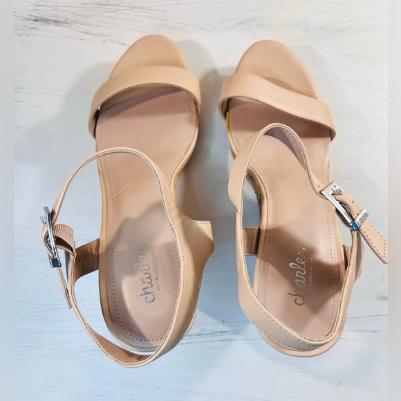 Charles by Charles David Lindy Cork Wedge Sandals, Nude Color, Size 12M, NEW - Picture 4 of 9